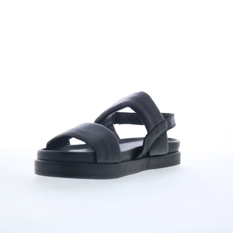 Miz Mooz Toto Womens Black Leather Strap Strap Sandals Shoes