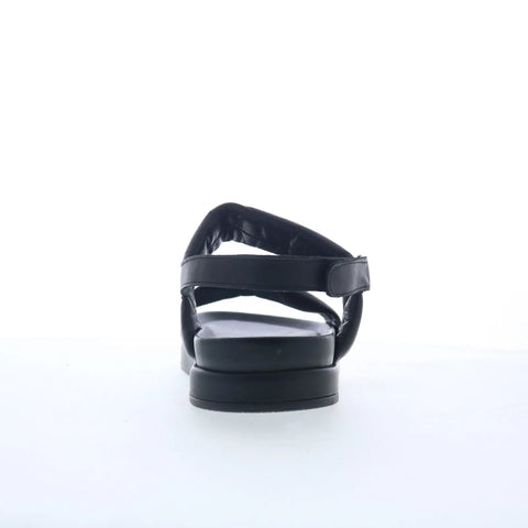 Miz Mooz Toto Womens Black Leather Strap Strap Sandals Shoes