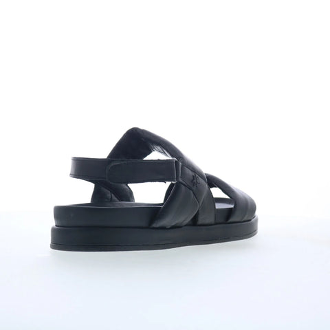 Miz Mooz Toto Womens Black Leather Strap Strap Sandals Shoes