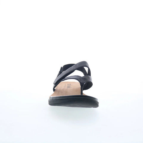 Softwalk Tracy S2517-001 Womens Black Leather Slip On Slingback Sandals Shoes