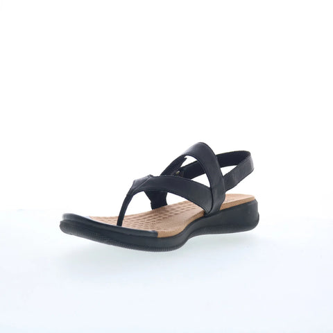 Softwalk Tracy S2517-001 Womens Black Leather Slip On Slingback Sandals Shoes