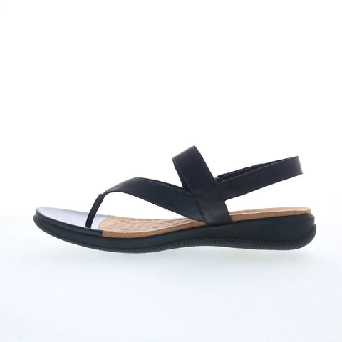 Softwalk Tracy S2517-001 Womens Black Leather Slip On Slingback Sandals Shoes
