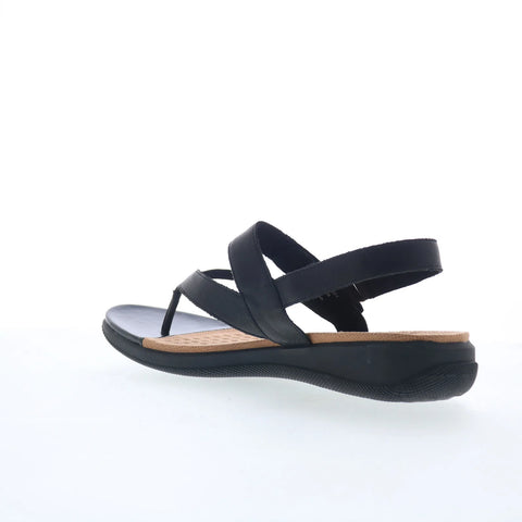 Softwalk Tracy S2517-001 Womens Black Leather Slip On Slingback Sandals Shoes