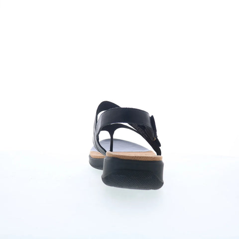 Softwalk Tracy S2517-001 Womens Black Leather Slip On Slingback Sandals Shoes