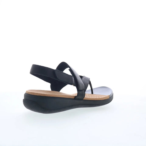 Softwalk Tracy S2517-001 Womens Black Leather Slip On Slingback Sandals Shoes