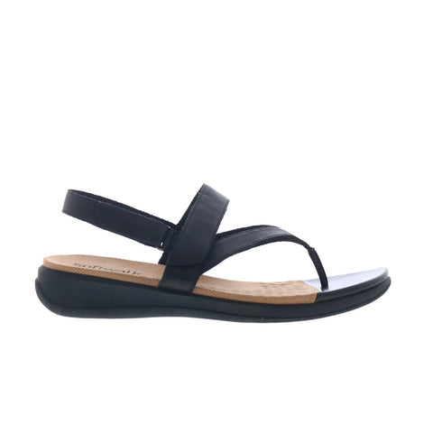Softwalk Tracy S2517-001 Womens Black Leather Slip On Slingback Sandals Shoes