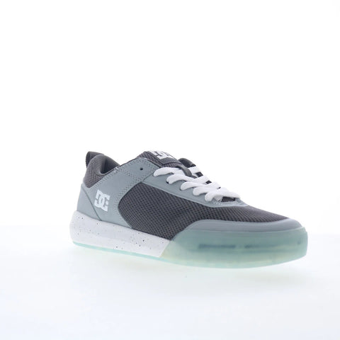 DC Transit ADYS700232-GBF Mens Gray Leather Skate Inspired Sneakers Shoes
