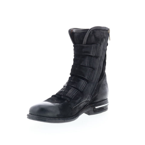 A.S. 98 Traver Womens Black Leather Zipper Casual Dress Boots