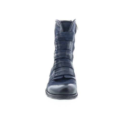 A.S. 98 Traver Womens Blue Leather Zipper Casual Dress Boots