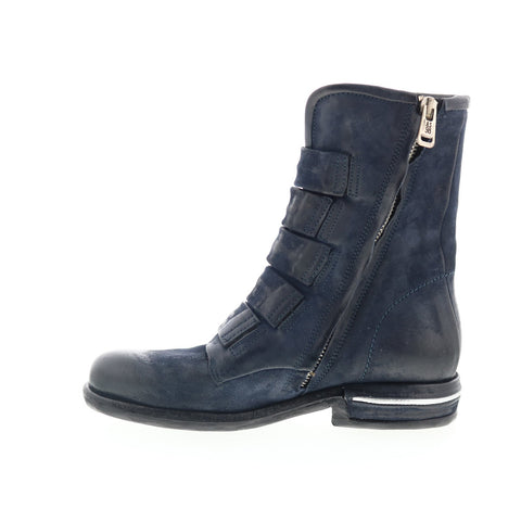 A.S. 98 Traver Womens Blue Leather Zipper Casual Dress Boots