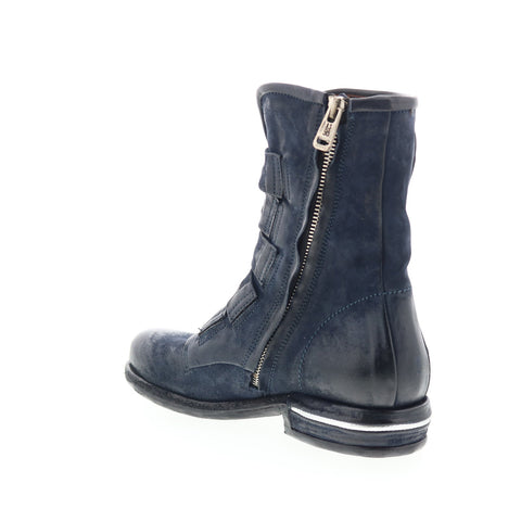 A.S. 98 Traver Womens Blue Leather Zipper Casual Dress Boots