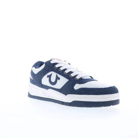 True Religion Travis Mens Blue Canvas Lace Up Lifestyle Sneakers Shoes