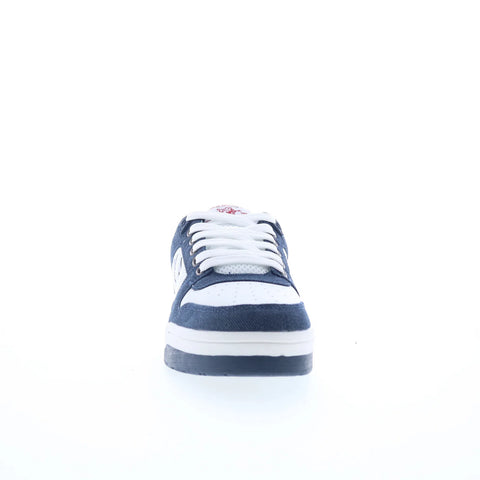 True Religion Travis Mens Blue Canvas Lace Up Lifestyle Sneakers Shoes