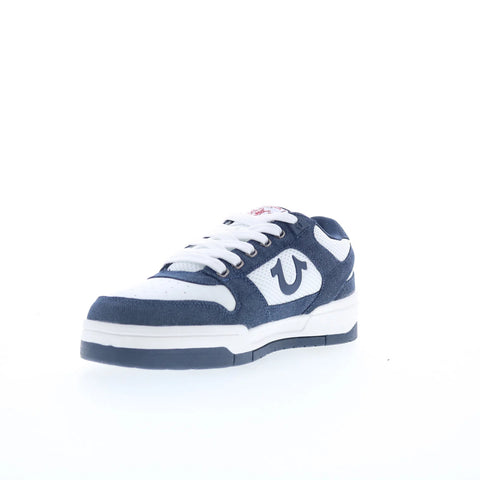 True Religion Travis Mens Blue Canvas Lace Up Lifestyle Sneakers Shoes