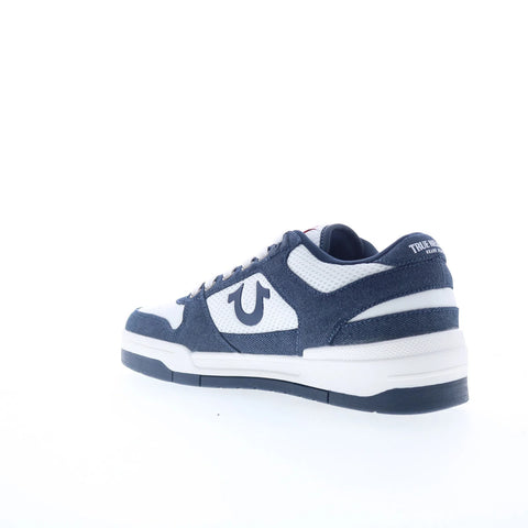 True Religion Travis Mens Blue Canvas Lace Up Lifestyle Sneakers Shoes