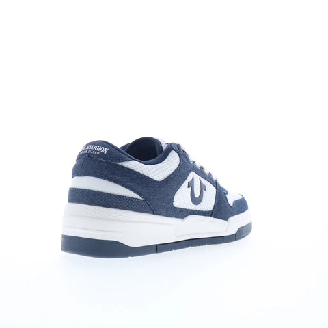 True Religion Travis Mens Blue Canvas Lace Up Lifestyle Sneakers Shoes