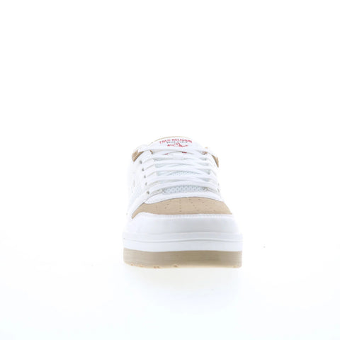 True Religion Travis Mens White Leather Lace Up Lifestyle Sneakers Shoes
