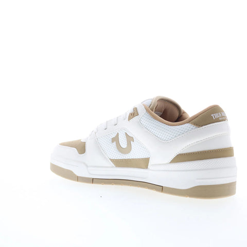 True Religion Travis Mens White Leather Lace Up Lifestyle Sneakers Shoes