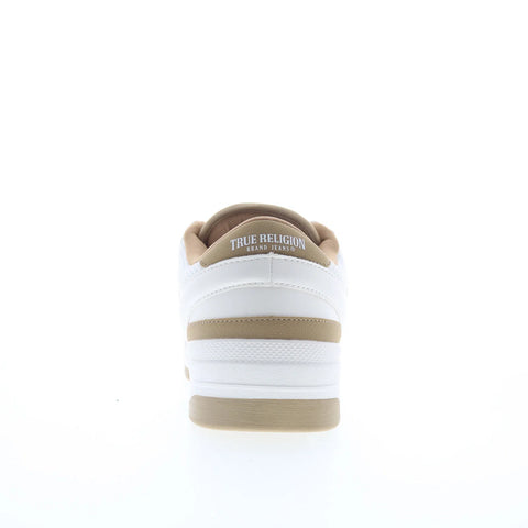 True Religion Travis Mens White Leather Lace Up Lifestyle Sneakers Shoes