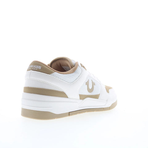 True Religion Travis Mens White Leather Lace Up Lifestyle Sneakers Shoes