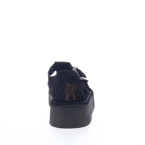 Clarks Trek Wedge Tbar 26180222 Womens Black Suede Loafer Flats Shoes