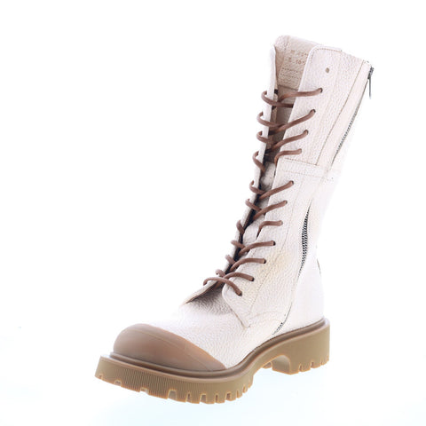 A.S. 98 Trevy Womens Beige Leather Zipper Casual Dress Boots