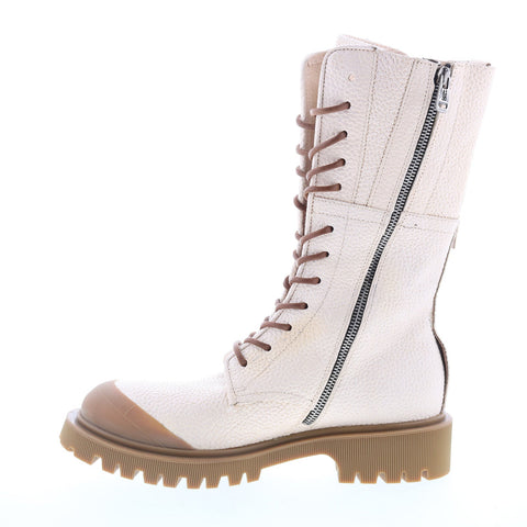 A.S. 98 Trevy Womens Beige Leather Zipper Casual Dress Boots