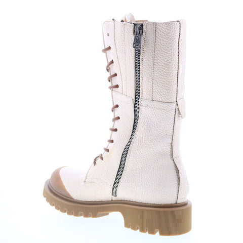 A.S. 98 Trevy Womens Beige Leather Zipper Casual Dress Boots
