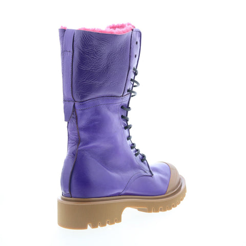 A.S. 98 Trey Fur Womens Purple Leather Zipper Casual Dress Boots