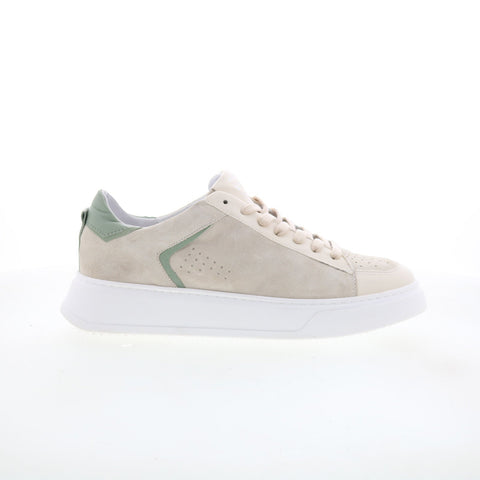 Miz Mooz Tristin Womens Beige Suede Lace Up Lifestyle Sneakers Shoes