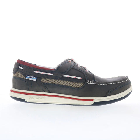 Sebago Triton Three Eyelets Nubuck Mens Gray Loafers & Slip Ons Boat Shoes