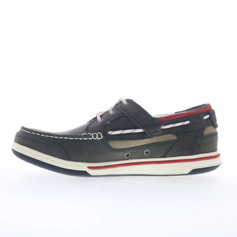 Sebago Triton Three Eyelets Nubuck Mens Gray Loafers & Slip Ons Boat Shoes