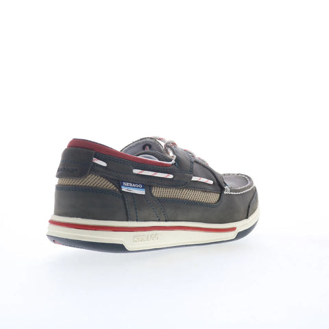 Sebago Triton Three Eyelets Nubuck Mens Gray Loafers & Slip Ons Boat Shoes