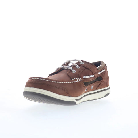 Sebago Triton Three Eyelets Nubuck Mens Brown Loafers & Slip Ons Boat Shoes