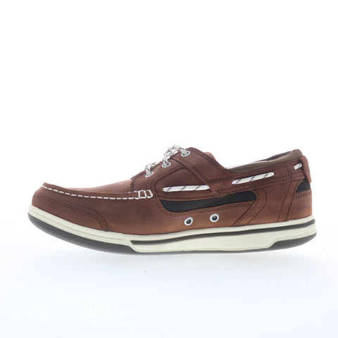 Sebago Triton Three Eyelets Nubuck Mens Brown Loafers & Slip Ons Boat Shoes