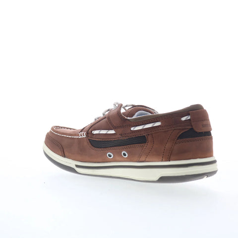 Sebago Triton Three Eyelets Nubuck Mens Brown Loafers & Slip Ons Boat Shoes