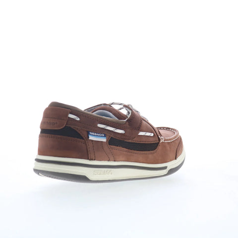 Sebago Triton Three Eyelets Nubuck Mens Brown Loafers & Slip Ons Boat Shoes