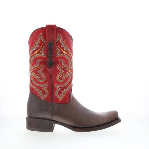 Dingo True Grit DI-141 Mens Brown Leather Pull On Cowboy Western Boots