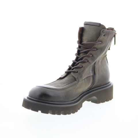 A.S. 98 Truett Womens Green Leather Lace Up Casual Dress Boots