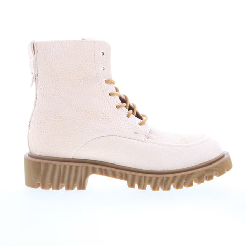 A.S. 98 Truett Womens White Leather Lace Up Casual Dress Boots