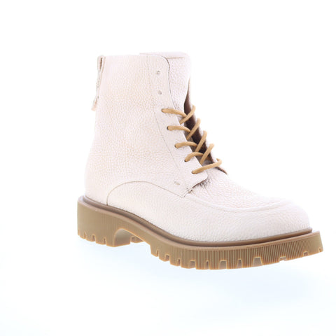 A.S. 98 Truett Womens White Leather Lace Up Casual Dress Boots