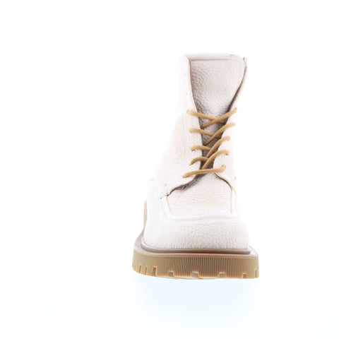 A.S. 98 Truett Womens White Leather Lace Up Casual Dress Boots