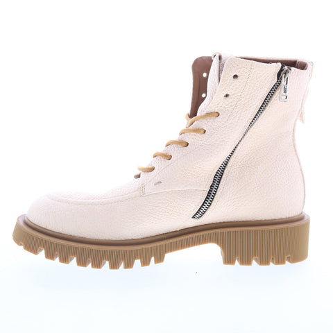 A.S. 98 Truett Womens White Leather Lace Up Casual Dress Boots