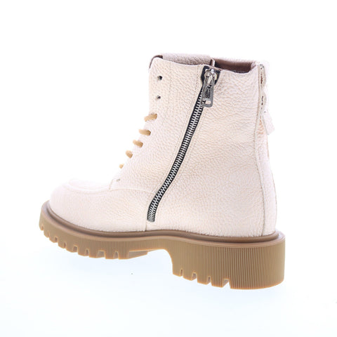 A.S. 98 Truett Womens White Leather Lace Up Casual Dress Boots