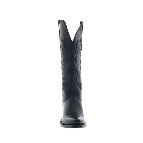 Jama Old West TS1543 Womens Black Leather Slip On Cowboy Western Boots
