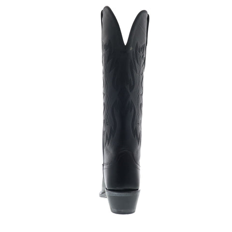 Jama Old West TS1543 Womens Black Leather Slip On Cowboy Western Boots