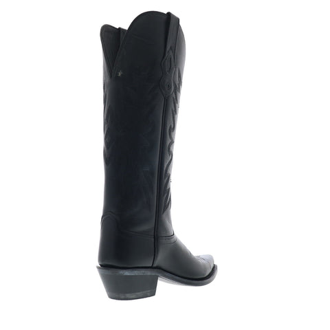 Jama Old West TS1543 Womens Black Leather Slip On Cowboy Western Boots