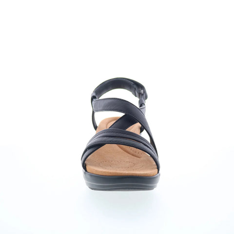 Clarks Tuleah May 26177379 Womens Black Leather Strap Strap Sandals Shoes