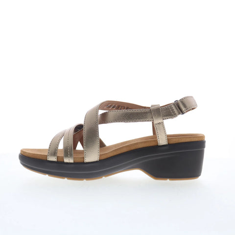Clarks Tuleah May 26177381 Womens Gray Leather Strap Sandals Shoes