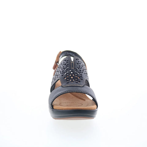 Clarks Tuleah Sun 26177382 Womens Black Leather Strap Sandals Shoes